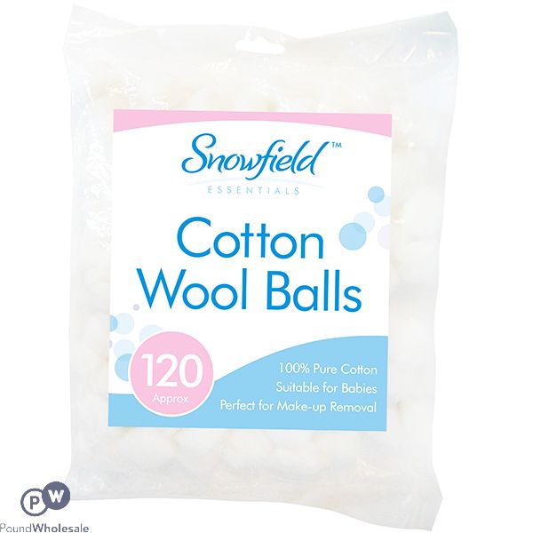 Snowfield Cotton Wool Balls 120 Pack