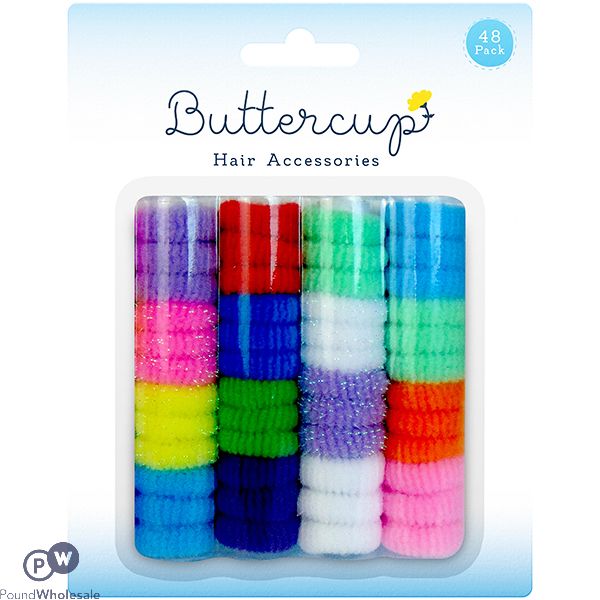 Buttercup Assorted Colour Pony Tails 48 Pack