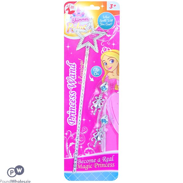 RED DEER TOYS PRINCESS WAND & EARRINGS SET