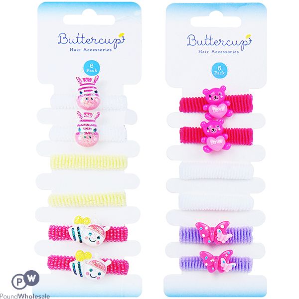 Buttercup Assorted Animal Fun Hair Bands 6 Pack