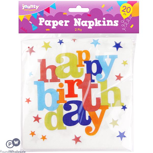 Jaunty Partyware 2-ply Paper Napkins 20 Pack