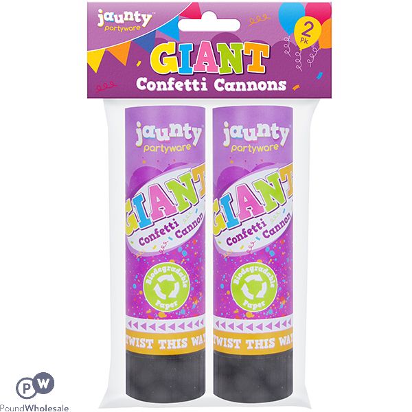 Jaunty Partyware Giant Confetti Cannons 2 Pack