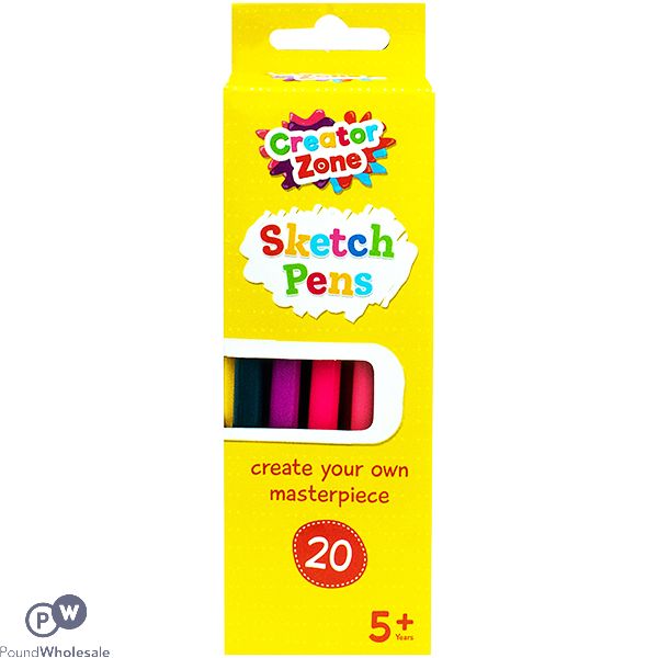 Creator Zone Assorted Colour Sketch Pens 20 Pack