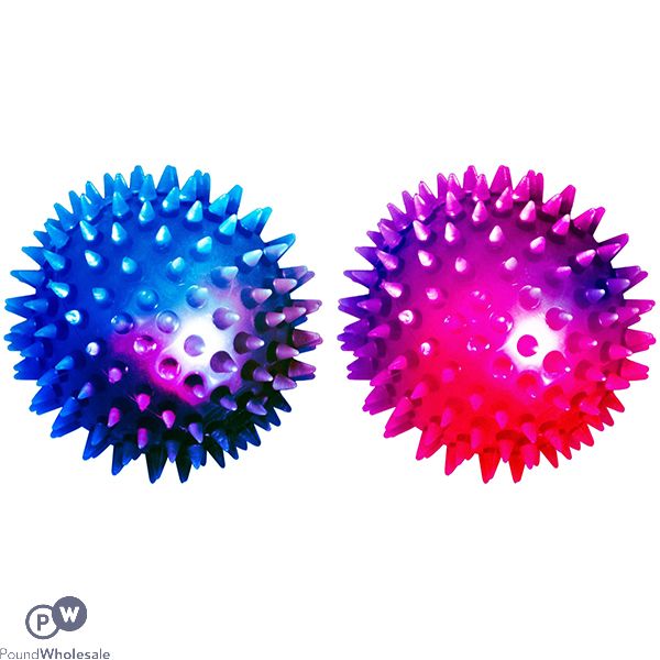 Red Deer Toys Flashing Spikey Led Ball Cdu Assorted