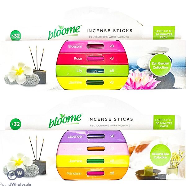 Bloome Assorted Fragrance Incense Sticks 32 Pack