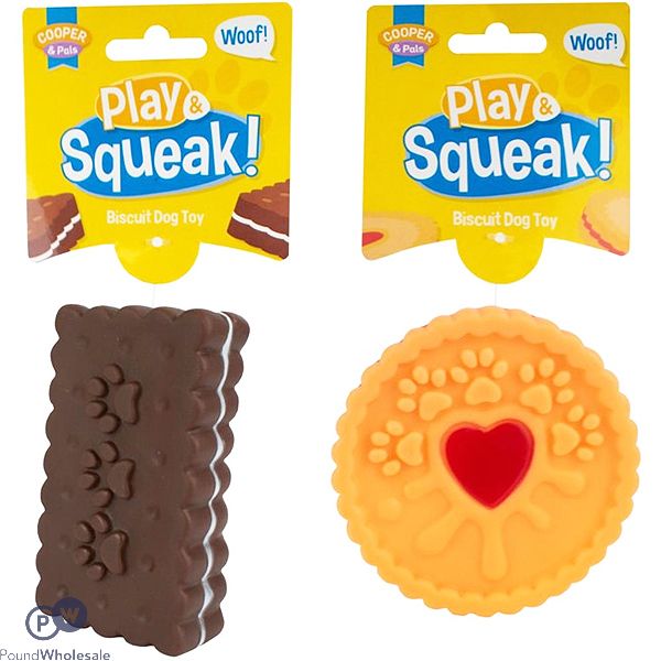 Cooper & Pals Play & Squeak Biscuit Dog Toy Assorted