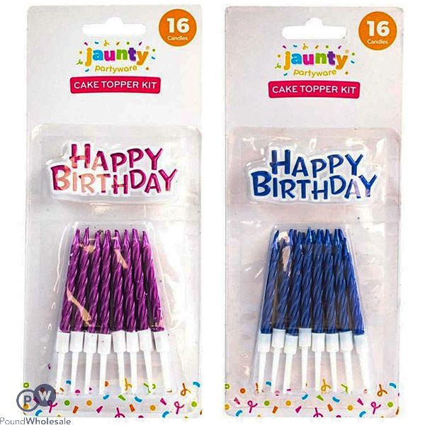 Jaunty Metallic Happy Birthday Candles & Banner Set