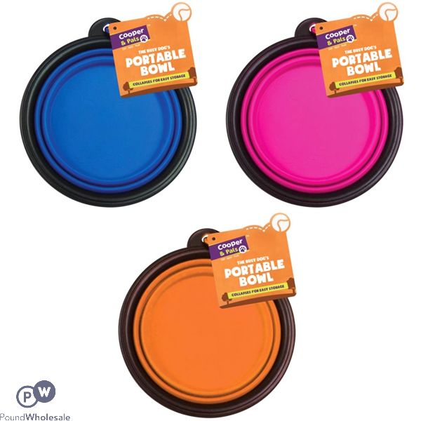Cooper & Pals Collapsible Portable Pet Bowl Assorted Colours