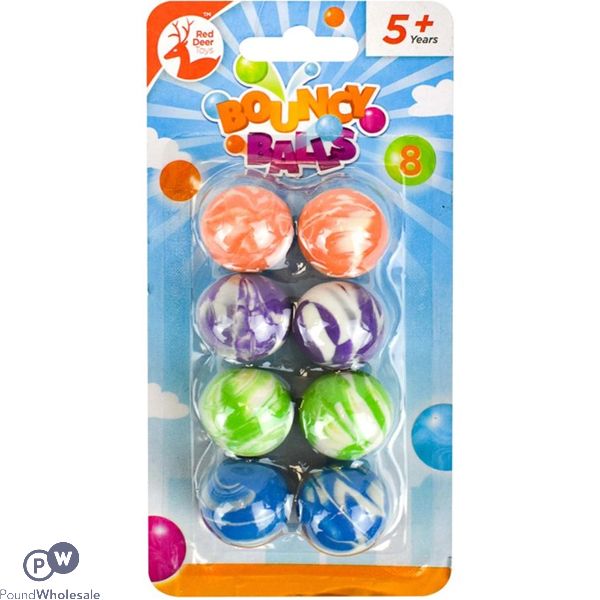 Red Deer Toys Assorted Colour Bouncing Balls 2.7cm 8 Pack