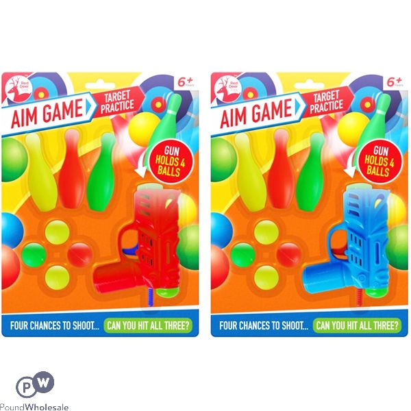 Red Deer Toys Gun Bowling Pins & Balls Aim Game Target Practice Play Set