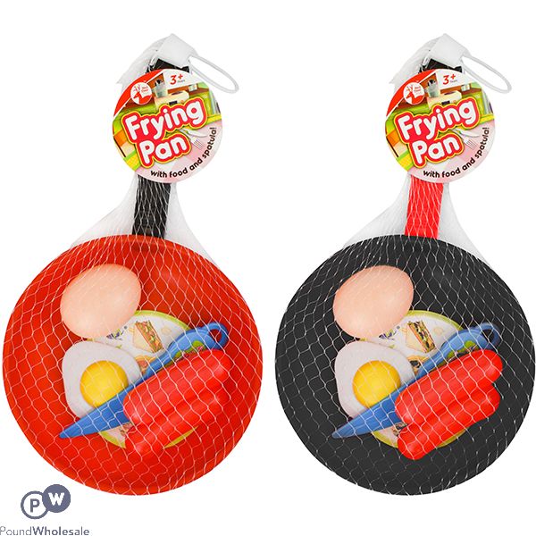 Red Deer Toys Food & Spatula Frying Pan Play Set Assorted Colours