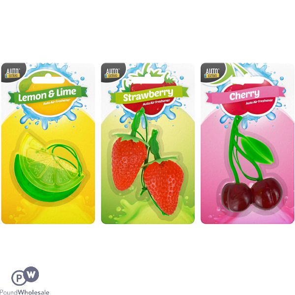 Auto Extras Fresh 'n' Fruity Car Air Fresheners Assorted Clipstrip