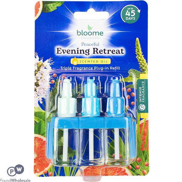 Bloome Peaceful Evening Retreat Scented Oil Triple Fragrance Plug-in Refill 3 X 7ml