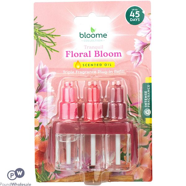 Bloome Tranquil Floral Bloom Scented Oil Triple Fragrance Plug-in Refill 3 X 7ml