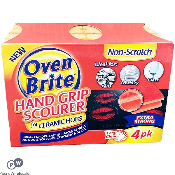 OVEN BRITE HAND GRIP SPONGE SCOURER 4 PACK