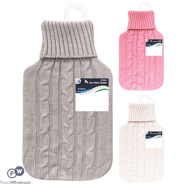 Did Hot Water Bottle & Knitted Cover 2l Assorted Colours