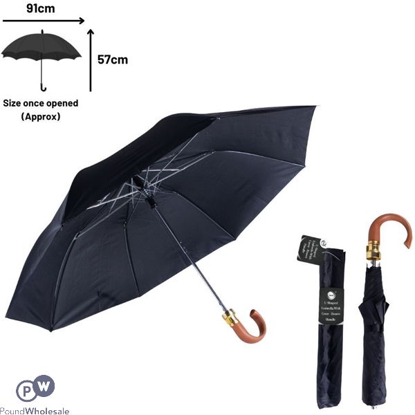 Did U-shaped Brown Handle Umbrella 91cm X 57cm