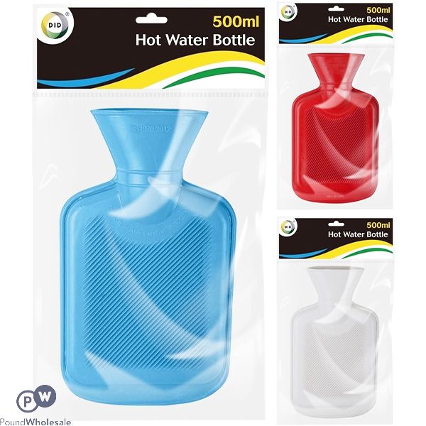 HOT WATER BOTTLE ASSORTED COLOURS 500ML