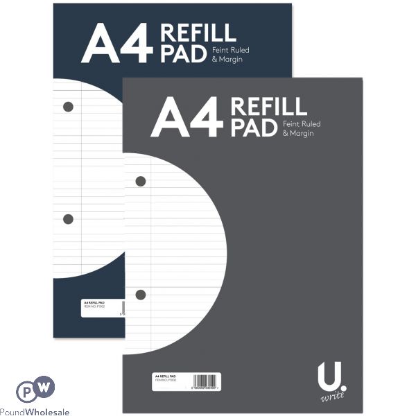U, A4 Ruled Paper Refill Pad 2 Assorted Colours