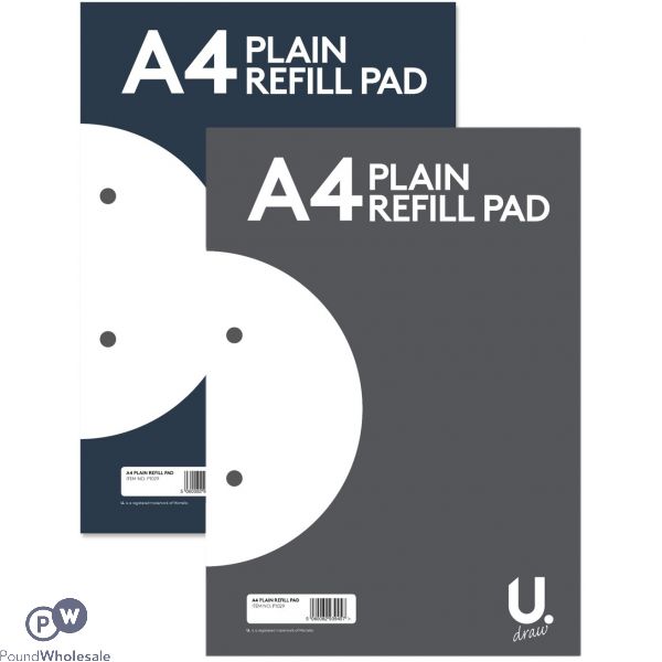 U. A4 Plain Refill Pad 2 Assorted Colours
