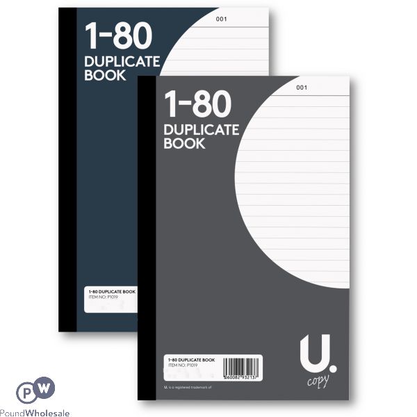 Duplicate Book 1-80 Pages 2 Assorted Colours