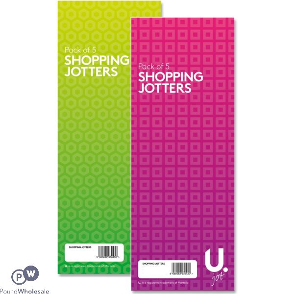 U. Shopping Jotters 3" X 8" 5 Pack