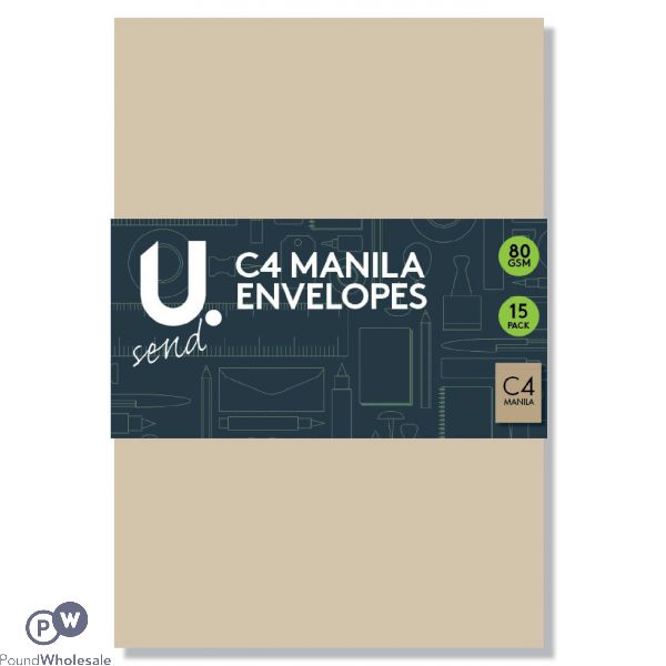 12 Pack Peel And Seal 80gsm C4 Manila Envelopes