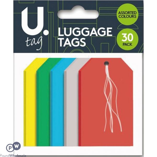 U. 5 Assorted Colour Luggage Tags 30 Pack