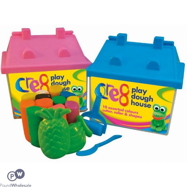 Cre8 Play Dough House Set 10pc Assorted Colours