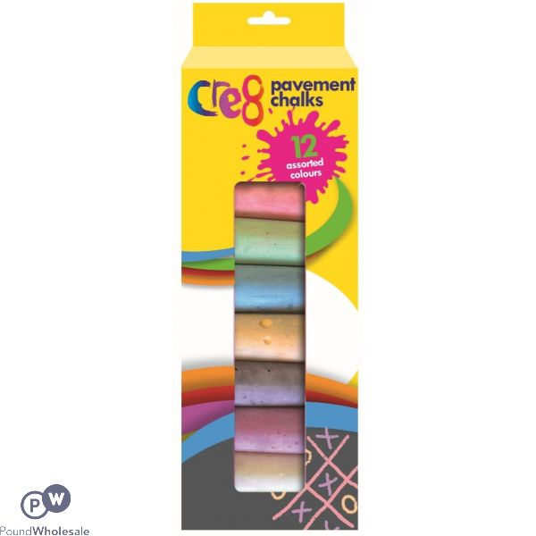 Cre8 Coloured Pavement Chalk 12 Pack