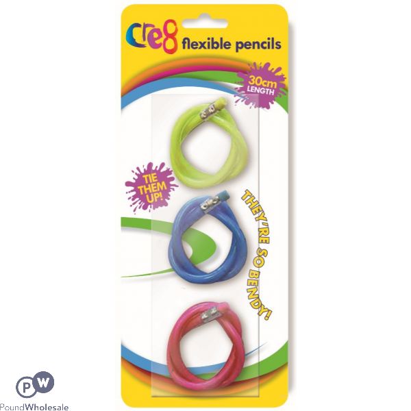 Cre8 Flexible Pencils Assorted Colours 3 Pack