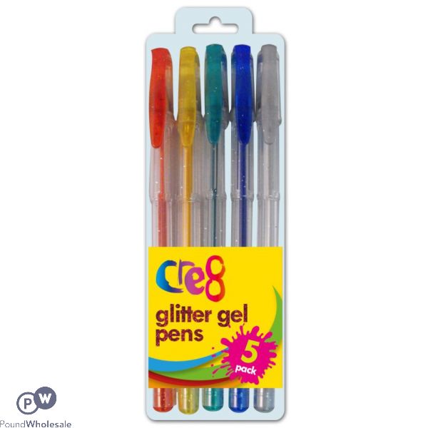 Cre8 Glitter Gel Ink Pens 5pk