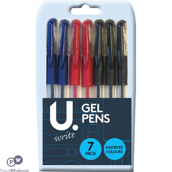 U. Assorted Colour Gel Pens 7 Pack