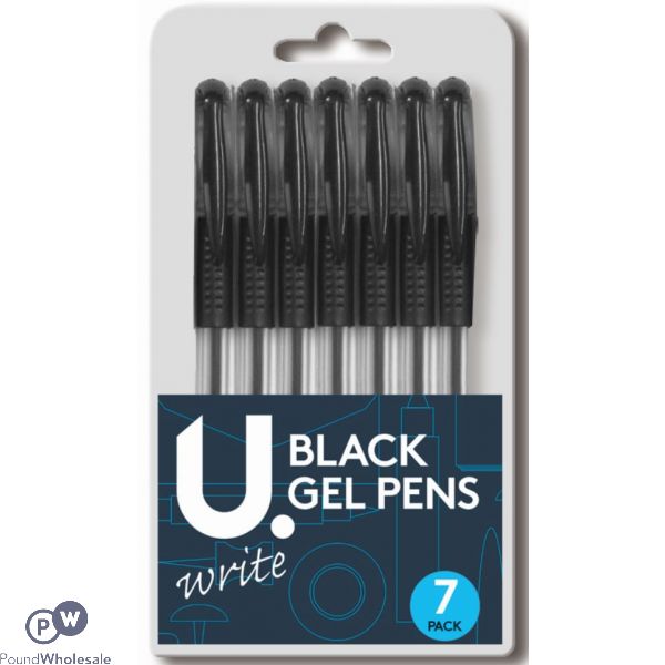 U. Black Gel Pens 7 Pack