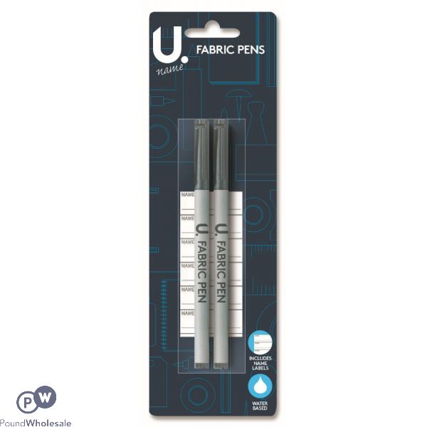 U. Fabric Pens With Labels 2 Pack