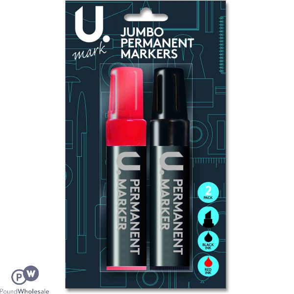 2pk Jumbo Assorted Permanent Markers