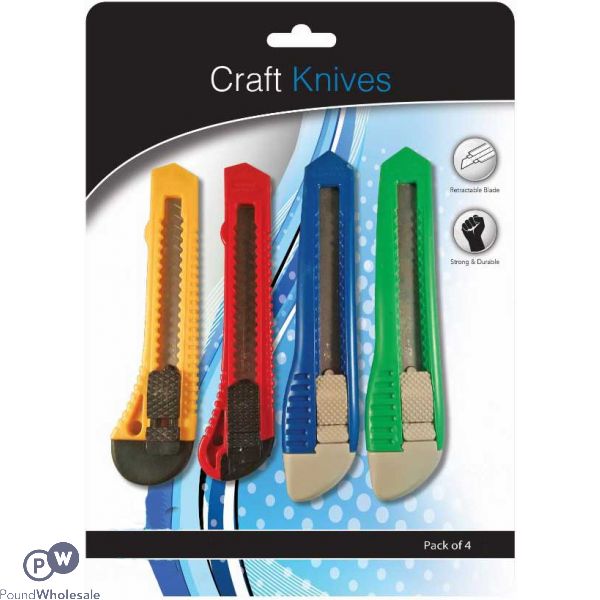 Craft Knives In 4 Assorted Colours