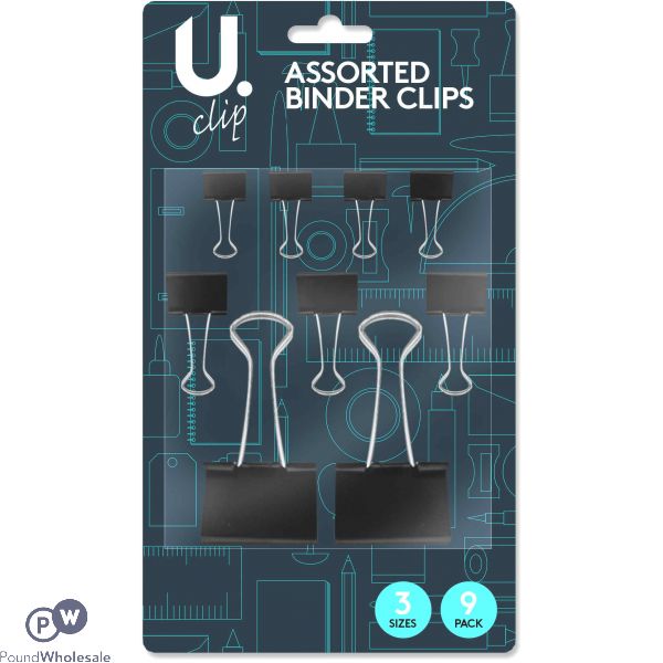 U. Assorted Binder Clips 9 Pack