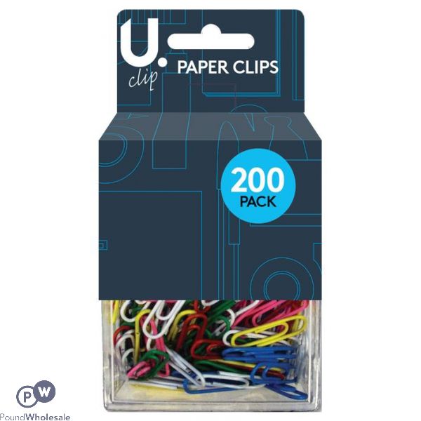 200 Paper Clips Assorted Colours