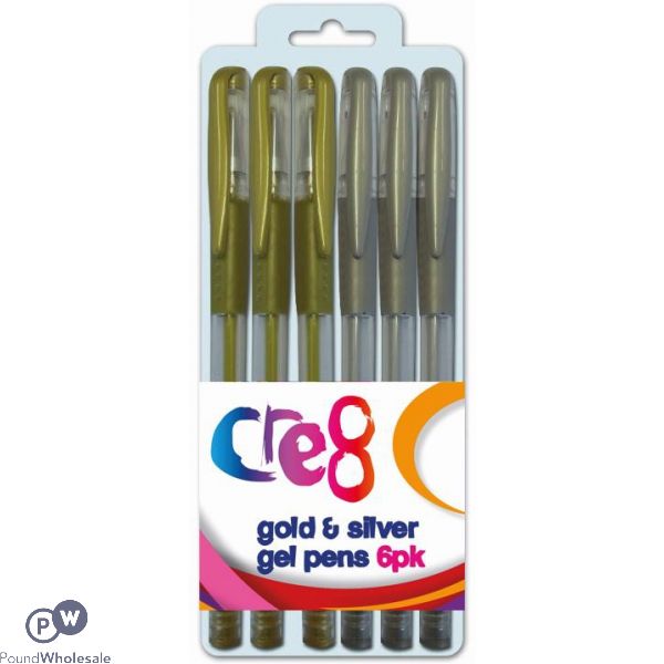 Cre8 Gold And Silver Gel Pens 6pk