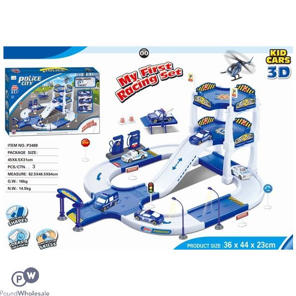 Police City 51 Piece Car Parking Play Set