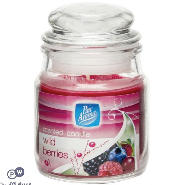 PAN AROMA JARRED SCENTED CANDLE WITH LID WILD BERRIES