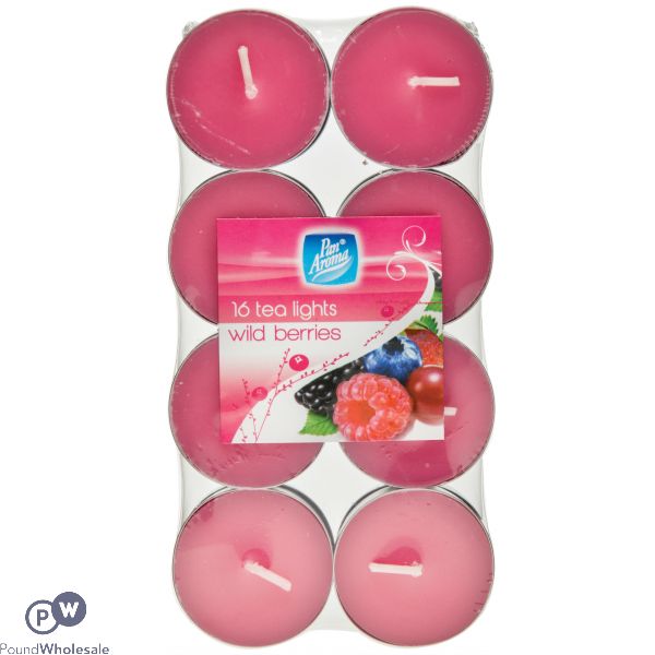 Pan Aroma Colour Tea Lights Wild Berries 16-pack