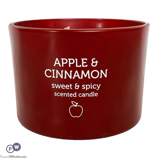 PAN AROMA APPLE & CINNAMON COLOURED JAR CANDLE 85G