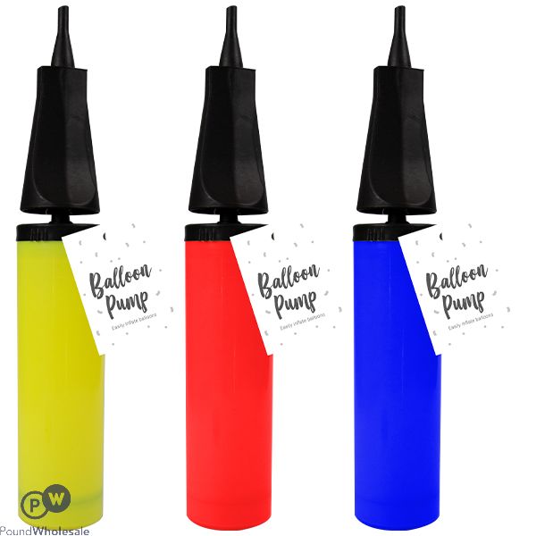 Pop Single Balloon Pump Cdu Assorted Colours