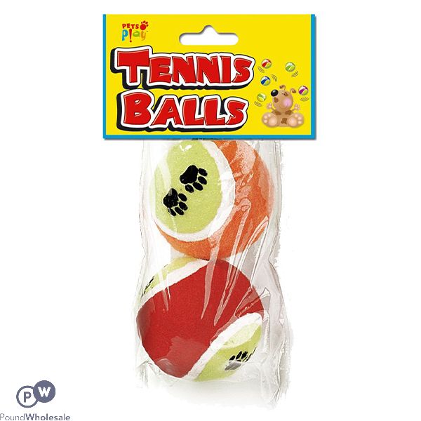 PETS PLAY TENNIS BALLS DOG TOYS 2 PACK