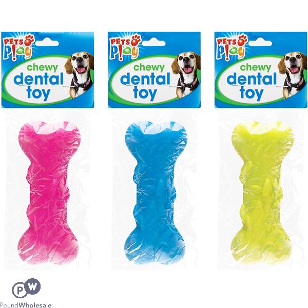 PETS PLAY CHEWY DENTAL DOG TOY ASSORTED
