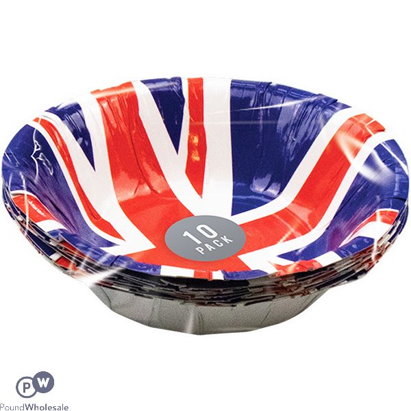 Pop Union Jack Printed Paper Bowl 16.5cm 10 Pack 