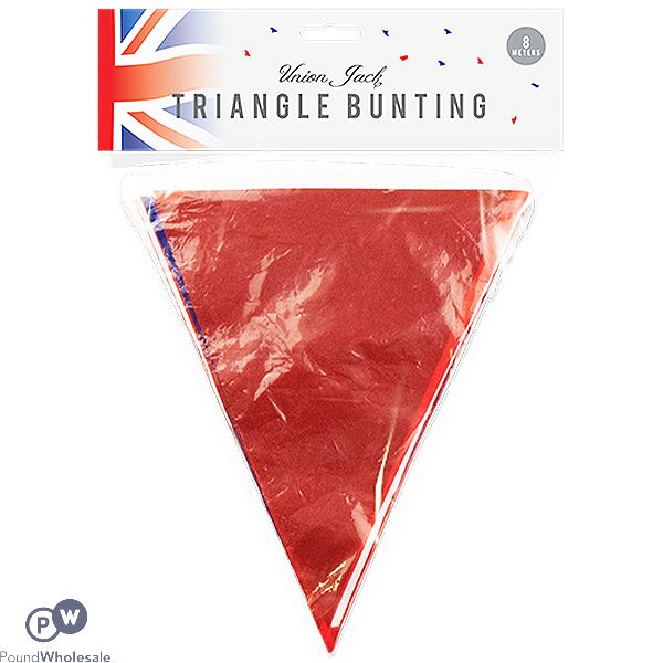 Pop Pvc Union Jack Solid Triangle Bunting 8m