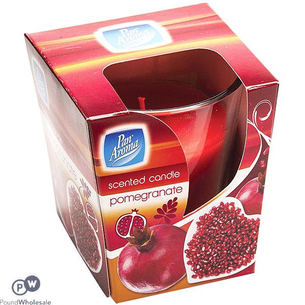 PAN AROMA POMEGRANATE SCENTED GLASS CANDLE